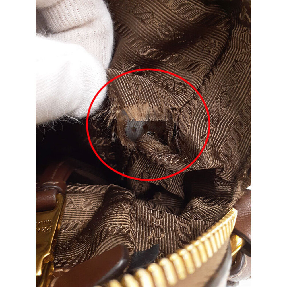 Prada Jacquard Logo Camera Bag beige brown canvas - Picture 4 of 9